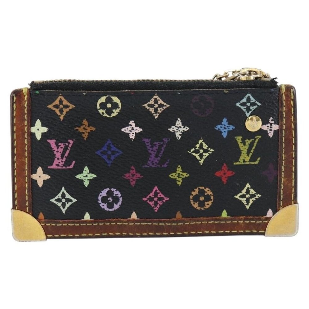 LOUIS VUITTON Multicolor Pochette Cles Coin Purse Black M13664 LV Auth 158853 - Picture 3 of 16